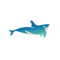 Obraz premium ocean whale color logo