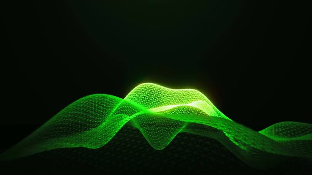 Green Shine Loopable Abstract Triangular Waves Rotation