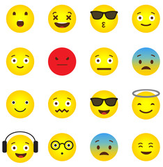 Emoji icon collection with different emotional faces