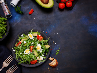 Spring Salad With Avocado, Tomato and Arugula 