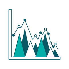 statistics triangle graph line point business plan report vector illustration green design