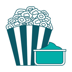 bucket pop corn cinema food image vector illustration