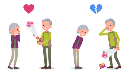 Present for loved ones_old man invited old woman