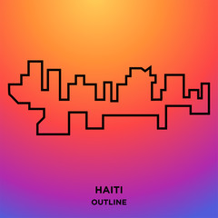 haiti outline on purple background