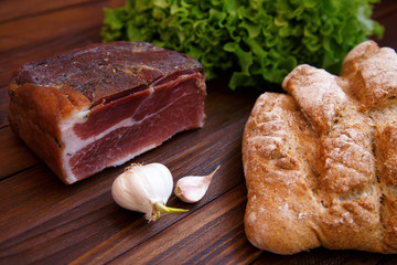 delicious meat with bread