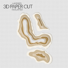 Abstract 3D paper cut art shape