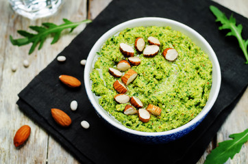 Almond white bean arugula hummus