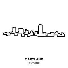 Naklejka premium maryland outline on white background