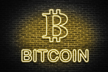 bitcoin neon wall sign