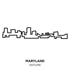 Fototapeta premium maryland outline on white background