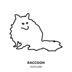 raccoon outline on white bakground