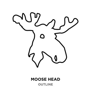 moose head outline on white background