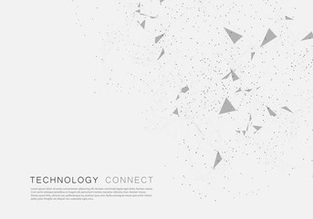 Science, technology and medicine templates background with connected triangles dots and lines