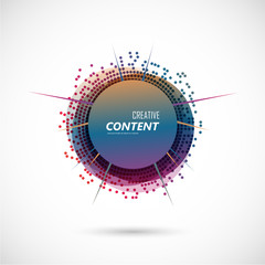 Modern colorful geometrical circles design with halftone effect