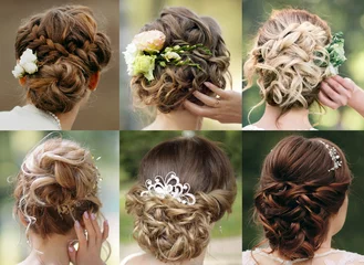Rolgordijnen Collection of wedding hairstyles © Yevheniia