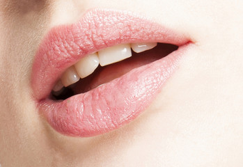 Close up of beautiful woman lips