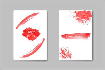 Watercolor Vector Creative Red Templates for your design.