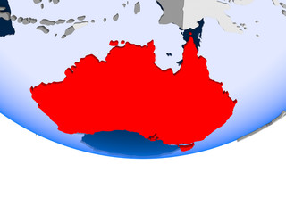 Australia on globe