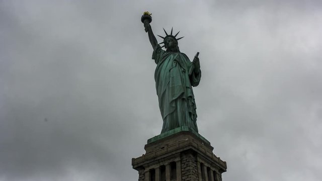 The Statue of Liberty on rainy day