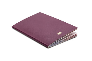 Concept of red burgundy passport cover