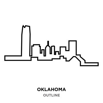 Oklahoma Outline On White Background