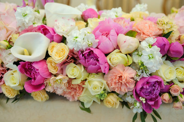 Flowers decoration background for wedding party