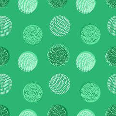 Hand drawn stylish modern green seamless abstract pattern, scandinavian design style. Vector illustration