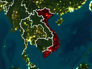 Map of Vietnam at night