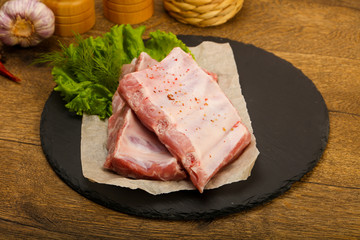 Raw pork ribs