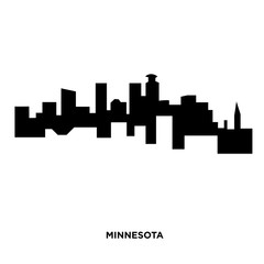 minnesota silhouette on white background, in black