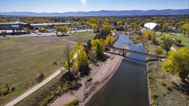 Platte River Littleton Colorado Drone in Autumn