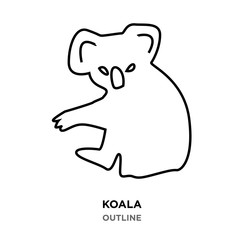 koala outline on white background