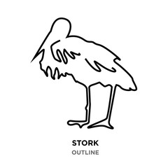 stork outline on white background