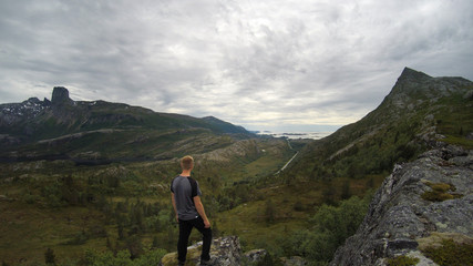 hiker in the fjell of northern norway, Panorama