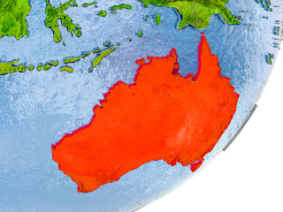 Map of Australia on Earth