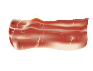 Fresh bacon on white background, vector