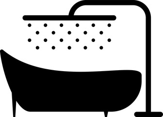 Bathtub And Shower Icon, Bath Tub And Shower