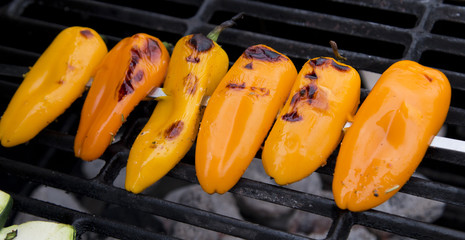 peppers on grill