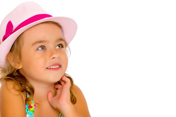 Little girl in a hat.