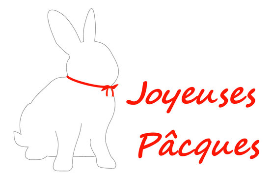 Joyeuses p&acirc;cques - silhouette Lapin