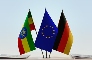 Flags of Ethiopia European Union and Germany