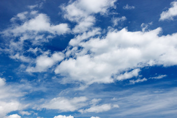 White clouds against the blue sky