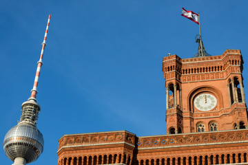 Berlin, Rotes Rathaus, Fernsehturm, Alexanderplatz, Alex