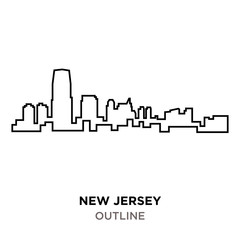 new jersey outline outline on white background