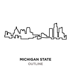 Obraz premium michigan state outline on white background