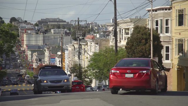 Cars driving on a street in San Francisco