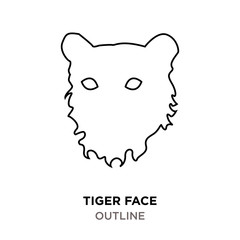tiger face outline on white background