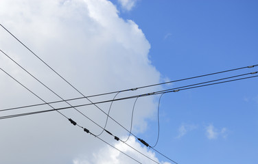 電線　空　雲　素材