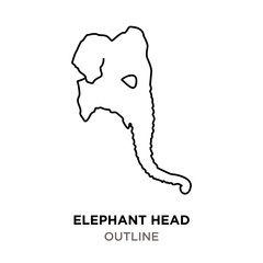 elephant head outline on white background