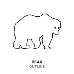 bear outline clipart on white background